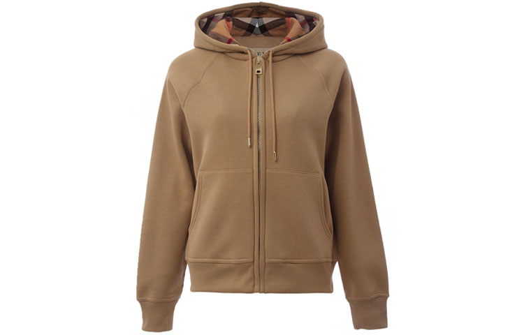 (Women) Burberry Fleece-Lined Jacket-Style Sweatshirt Khaki Color 80195911 圖 2