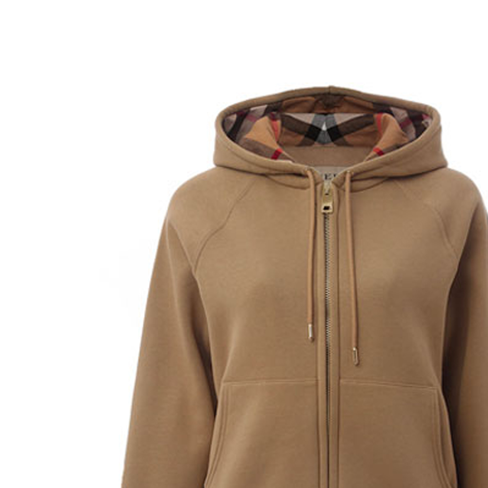 (Women) Burberry Fleece-Lined Jacket-Style Sweatshirt Khaki Color 80195911 圖 4