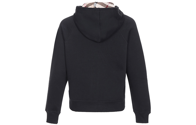 (Women) Burberry Fleece-Lined Ribbed Edges Hooded Jacket Black 40385271 圖 3