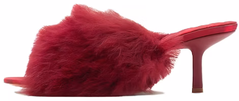 (Women) Burberry Fur Slide 'Red Open-Toe' 80775901 (Women) Burberry Fur Slide 'Red Open-Toe' 80775901