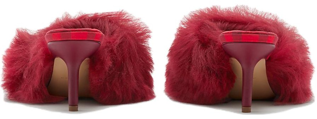 (Women) Burberry Fur Slide 'Red Open-Toe' 80775901 Shop (Women) Burberry Fur Slide 'Red Open-Toe' 80775901