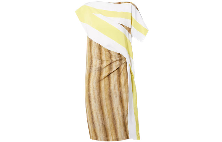 (Women) Burberry FW21 Asymmetric Yellow Dress Fashion. 80467371 圖 2