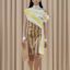 Shop (W) Burberry 2021秋冬黃色不對稱洋裝時尚服飾。 80467371