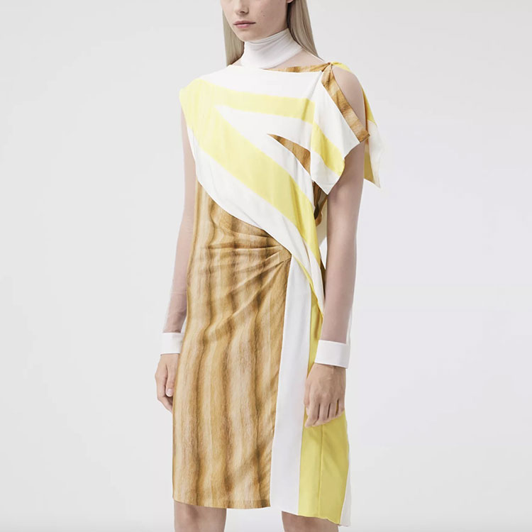 (Women) Burberry FW21 Asymmetric Yellow Dress Fashion. 80467371 圖 6