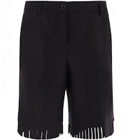 (Women) Burberry FW21 Black Wool Fringe Trim Shorts. 80469131 (Women) Burberry FW21 Black Wool Fringe Trim Shorts. 80469131