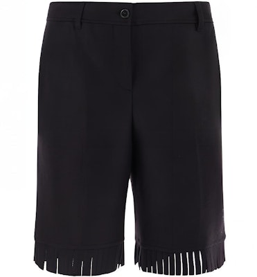 (W) Burberry FW21 Celana Pendek Wol Hitam dengan Rumbai. 80469131 Buy (W) Burberry FW21 Celana Pendek Wol Hitam dengan Rumbai. 80469131