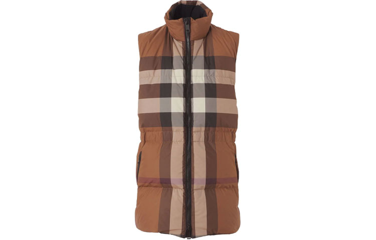 (Women) Burberry FW21 Brown Check Down Padded Vest. 80463841
