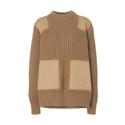 (Women) Burberry FW21 Camel Colorblock Pullover Sweater 80447551