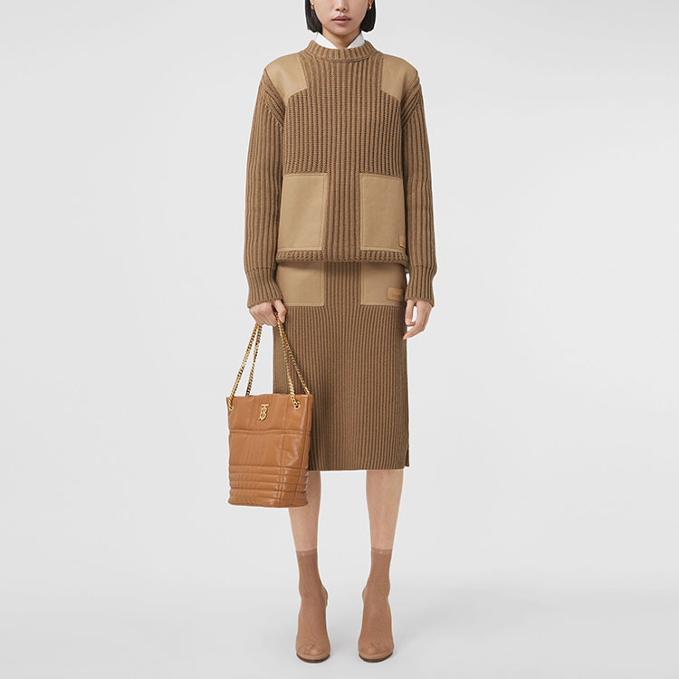 (Women) Burberry FW21 Camel Colorblock Pullover Sweater 80447551 圖 4