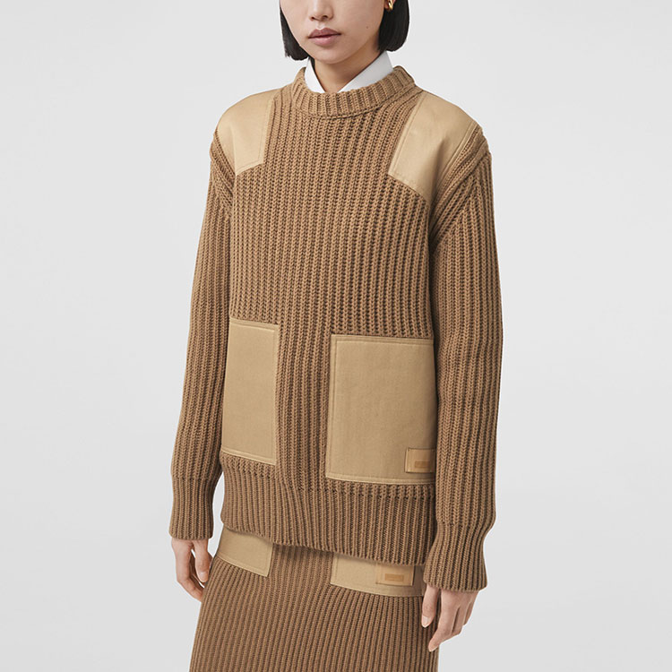 (Women) Burberry FW21 Camel Colorblock Pullover Sweater 80447551 圖 5