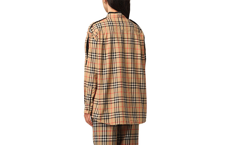 (Women) Burberry FW21 Checkered Loose-Fit Cotton Long-Sleeve Shirt Women Archive Beige. 80451351 圖 3