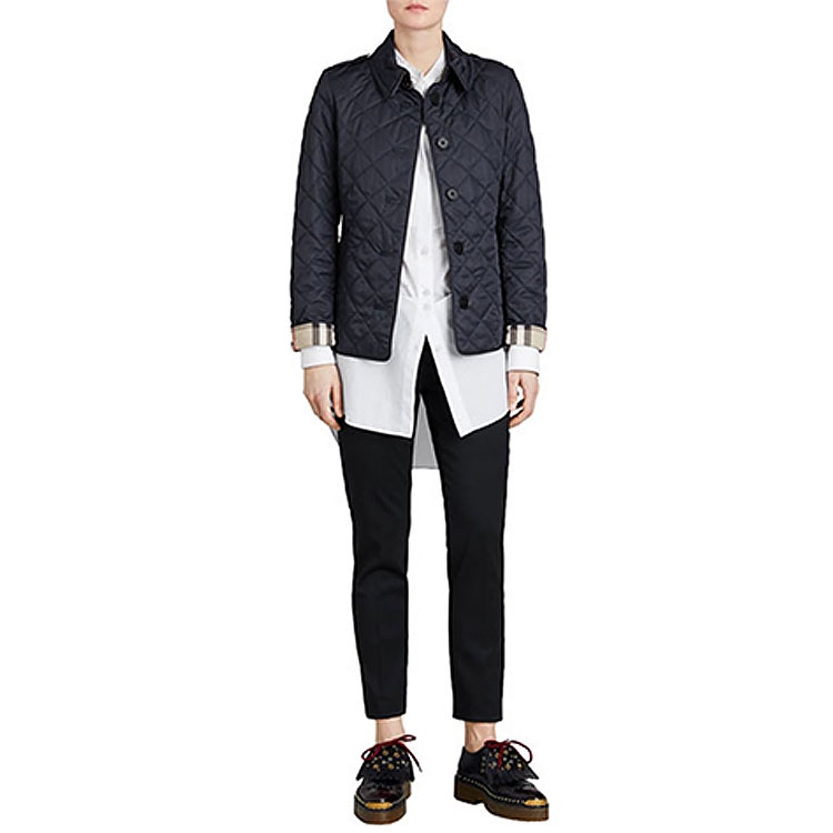 Lookbook (Women) Burberry FW21 Classic Quilted Thermal Jacket Navy Blue Casual Outerwear 40623931