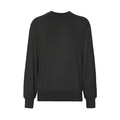 (Women) Burberry FW21 Monogram Silk-Cotton Long Sleeve Pullover Knit Black. 80462801
