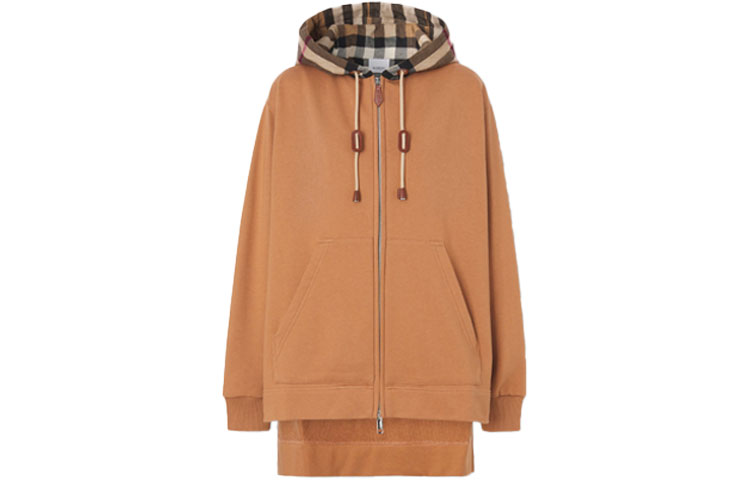 (Women) Burberry FW21 Oversized Cotton Check Hoodie Jacket Brown. 80431801 圖 2