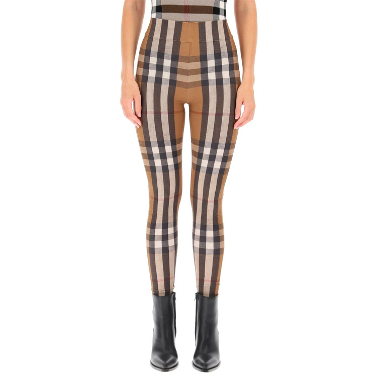 Shop (W) Burberry FW21 Slim-Fit Check Leggings Multicolor Celana Ketat Motif Kotak Warna-Warni 80433851