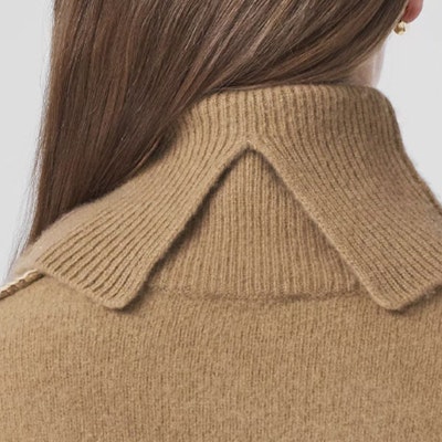 (W) バーバリー FW21 カシミア タートルネック セーター キャメル ストライプ デザイン 80450341 Sizing (W) バーバリー FW21 カシミア タートルネック セーター キャメル ストライプ デザイン 80450341