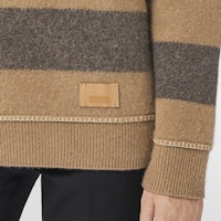 (W) Burberry FW21 Sweater Turtleneck Kasmir Detail Stripe Solid Camel. 80450341 Cheap (W) Burberry FW21 Sweater Turtleneck Kasmir Detail Stripe Solid Camel. 80450341