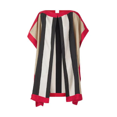 (Women) Burberry FW21 Striped Silk Twill Scarf Beige Shawl. 80422521