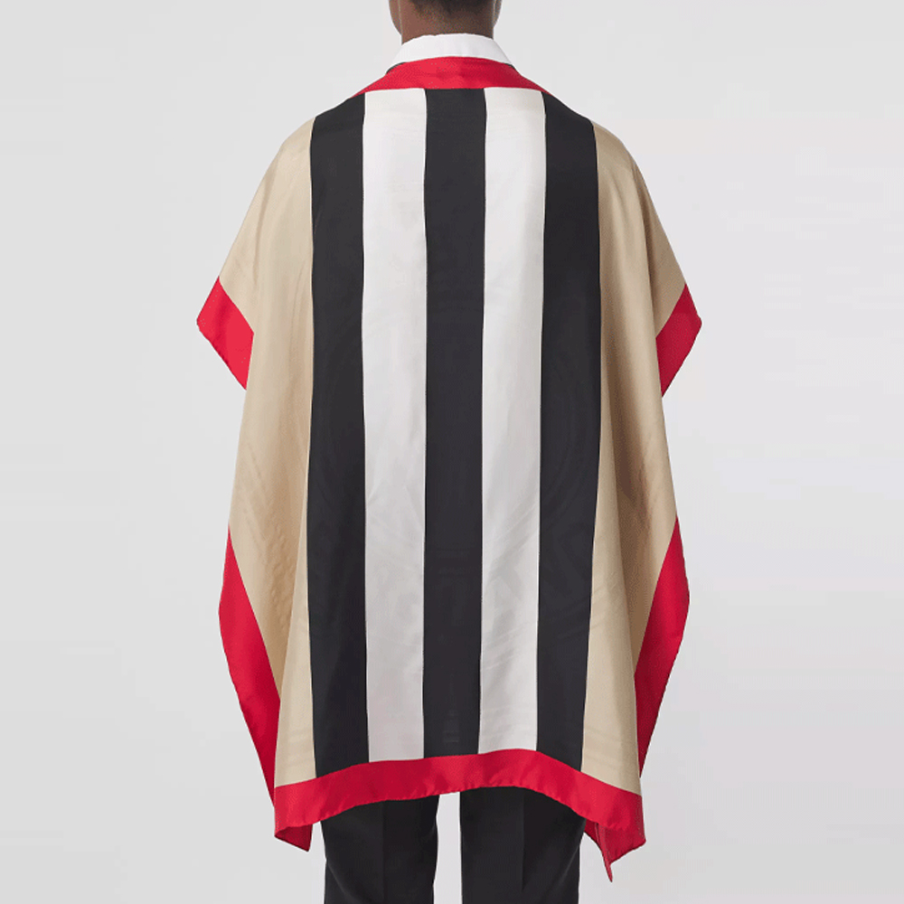 (Women) Burberry FW21 Striped Silk Twill Scarf Beige Shawl. 80422521 圖 4