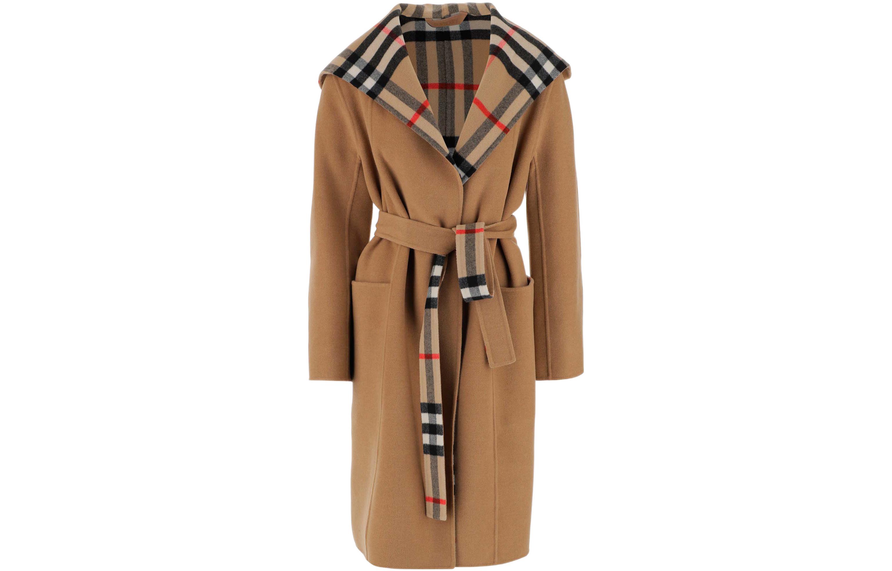 (Women) Burberry FW22  Belted Trench Coat with Check Lining in Khaki. 80610041