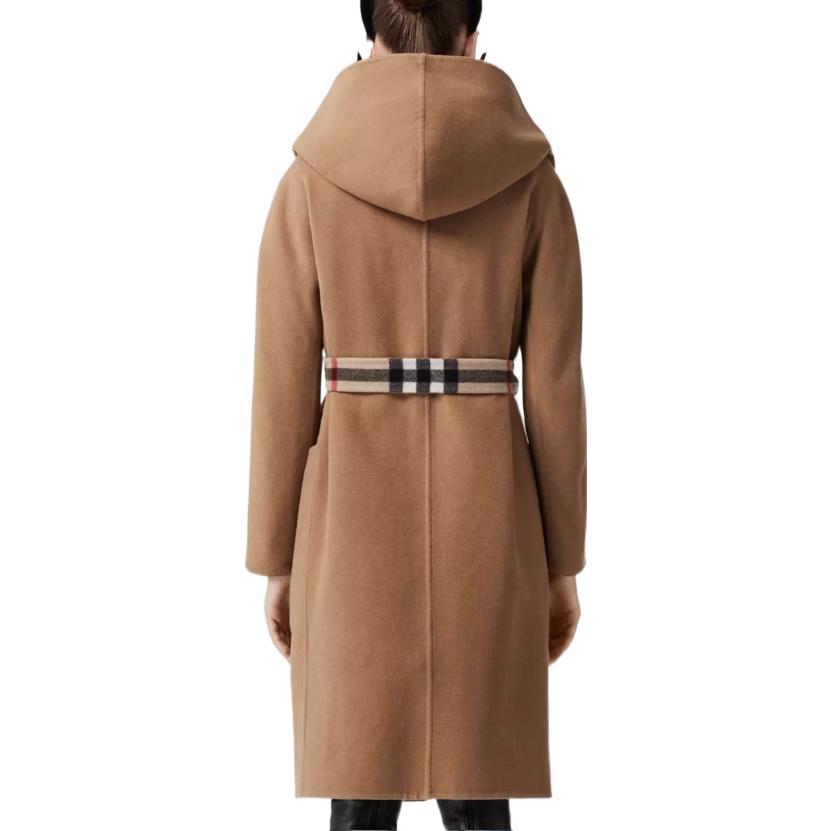 Shop (W) Burberry FW22 卡其色經典格紋內襯綁帶風衣外套。 80610041