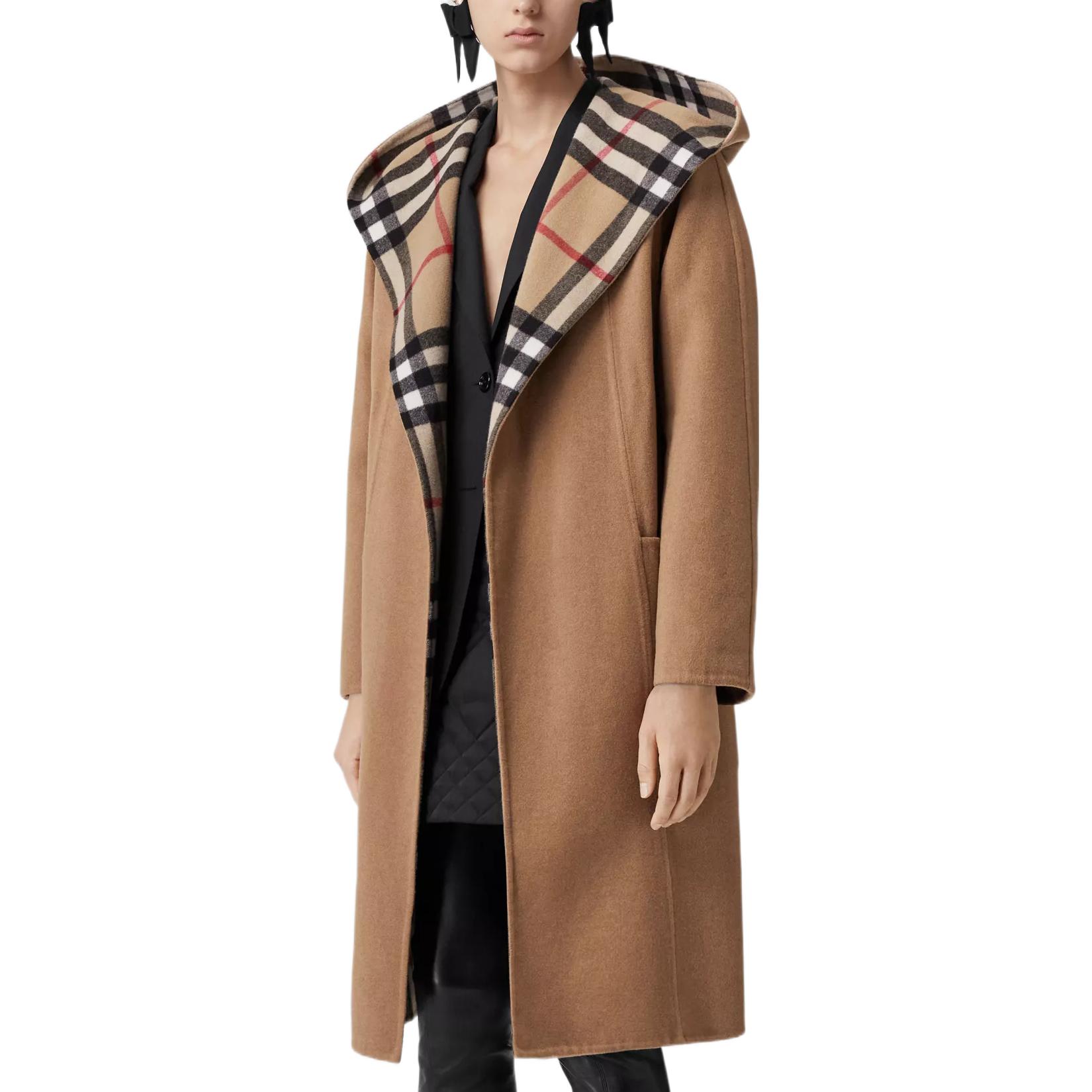 Purchase (W) Burberry FW22 卡其色經典格紋內襯綁帶風衣外套。 80610041
