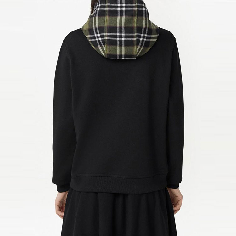 Purchase (W) Burberry FW22 Baju Sweatshirt Lengan Panjang Cetakan Kotak Hitam. 80559051
