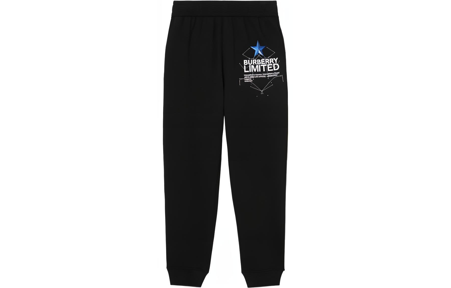 (Women) Burberry FW22  Black Constellation Letter Jogger Pants. 80586511