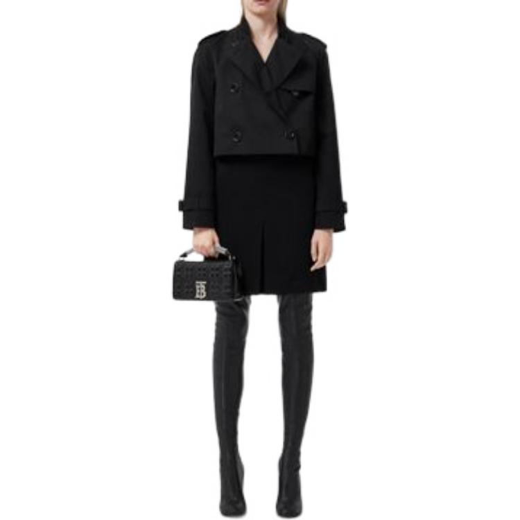(Women) Burberry FW22  Black Cropped Double-Breasted Jacket with Baseball Collar. 80549091 圖 4