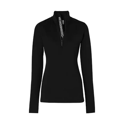 (Women) Burberry FW22 Black High-Neck Knit Sweater with Logo Embroidery 80586871