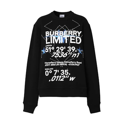 (Women) Burberry FW22 Black Letter Logo Print Crewneck Long Sleeve T-Shirt 80565841