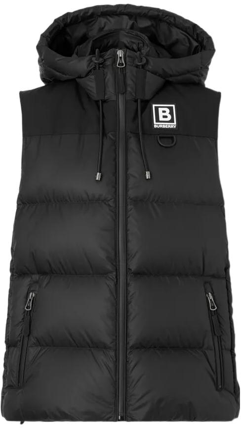 women-burberry-fw-22-black-letter-print-hooded-down-vest-80614071