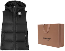 Details for (W) Burberry FW22 黑色字母印花連帽羽絨背心. 80614071