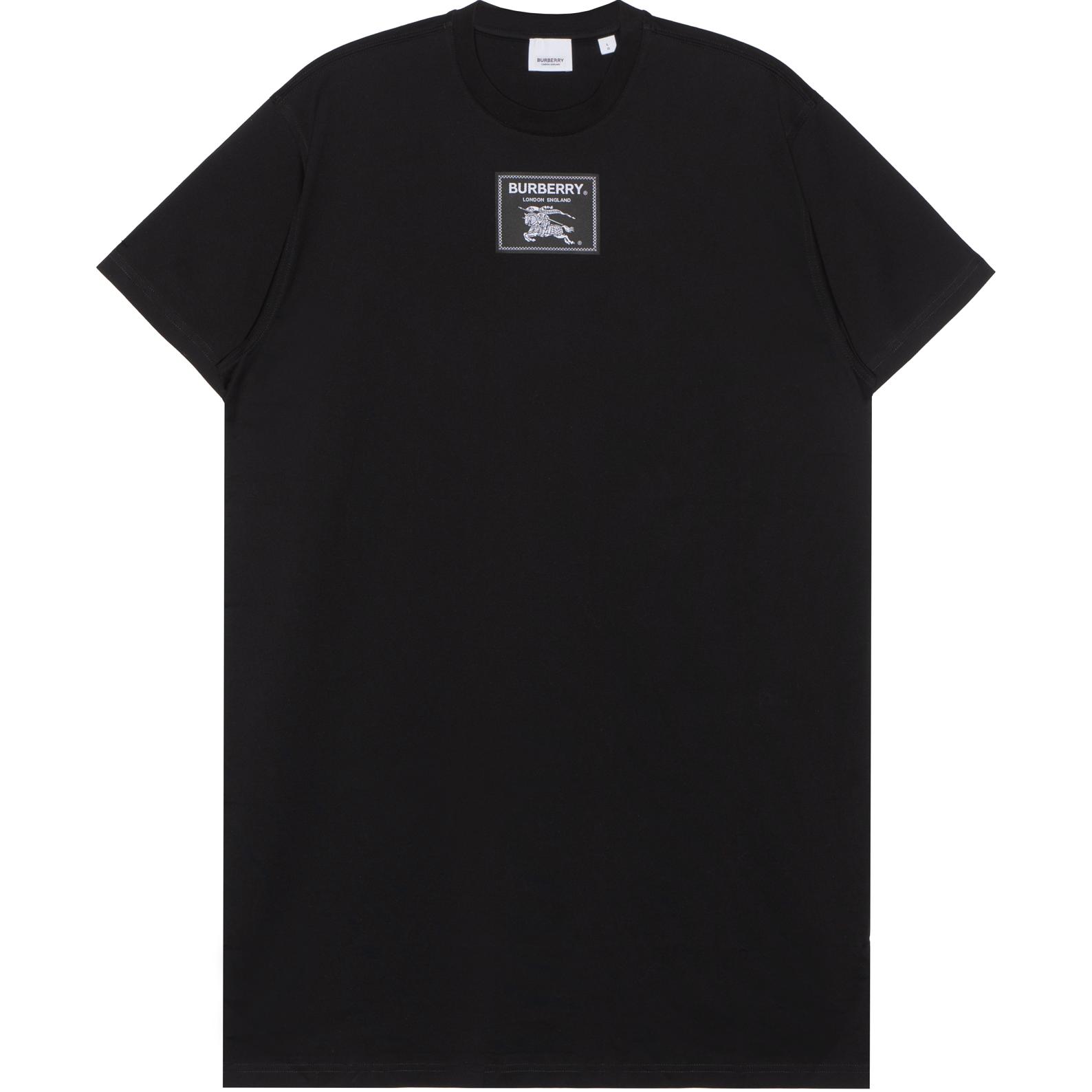 Order (W) 博柏利FW22 黑色徽标补丁短袖连衣裙。 80650201