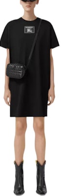 (W) 博柏利FW22 黑色徽标补丁短袖连衣裙。 80650201 Purchase (W) 博柏利FW22 黑色徽标补丁短袖连衣裙。 80650201