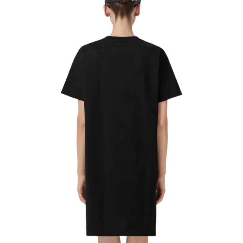 Details for (W) 博柏利FW22 黑色徽标补丁短袖连衣裙。 80650201