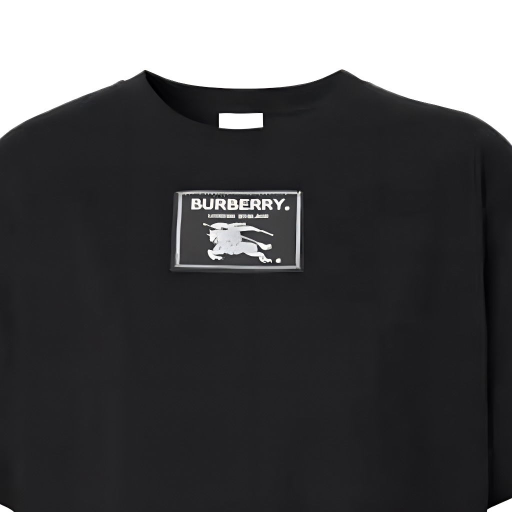 Sizing (W) 博柏利FW22 黑色徽标补丁短袖连衣裙。 80650201