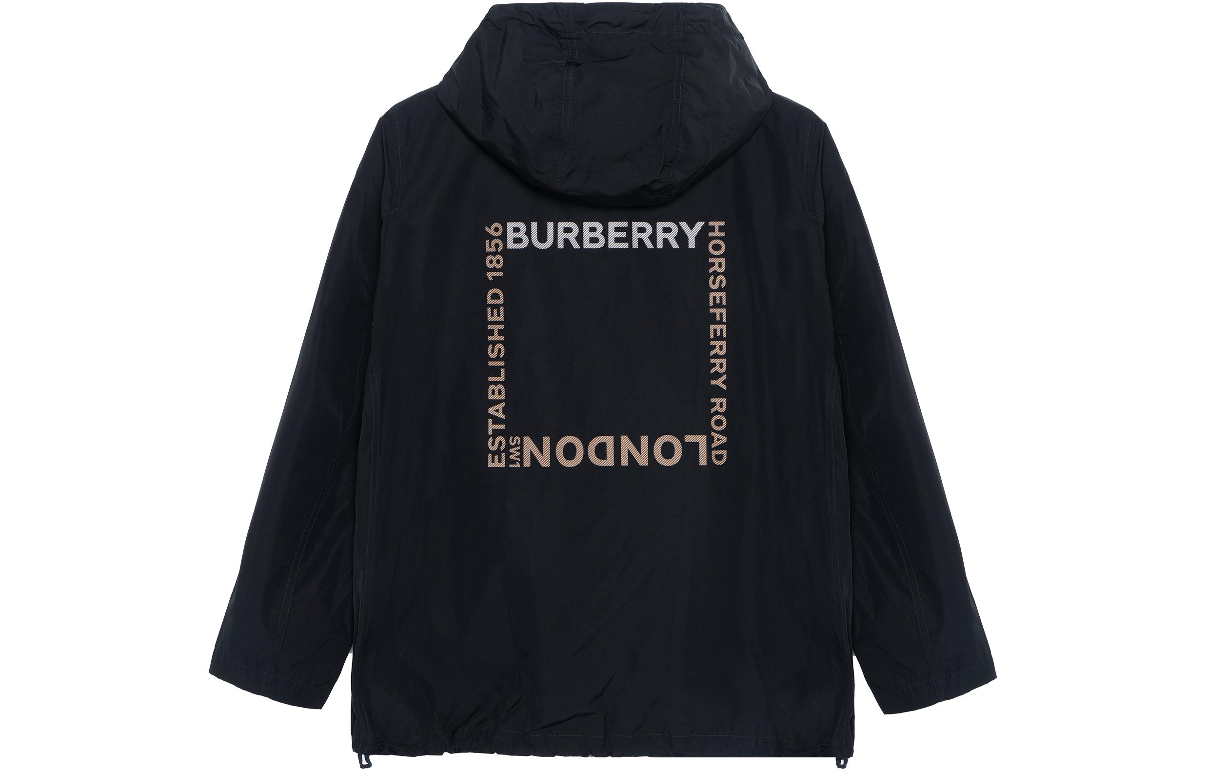 Lookbook (W) バーバリー FW22 ブラック モノグラム プリント フーディ ジャケット 80565771