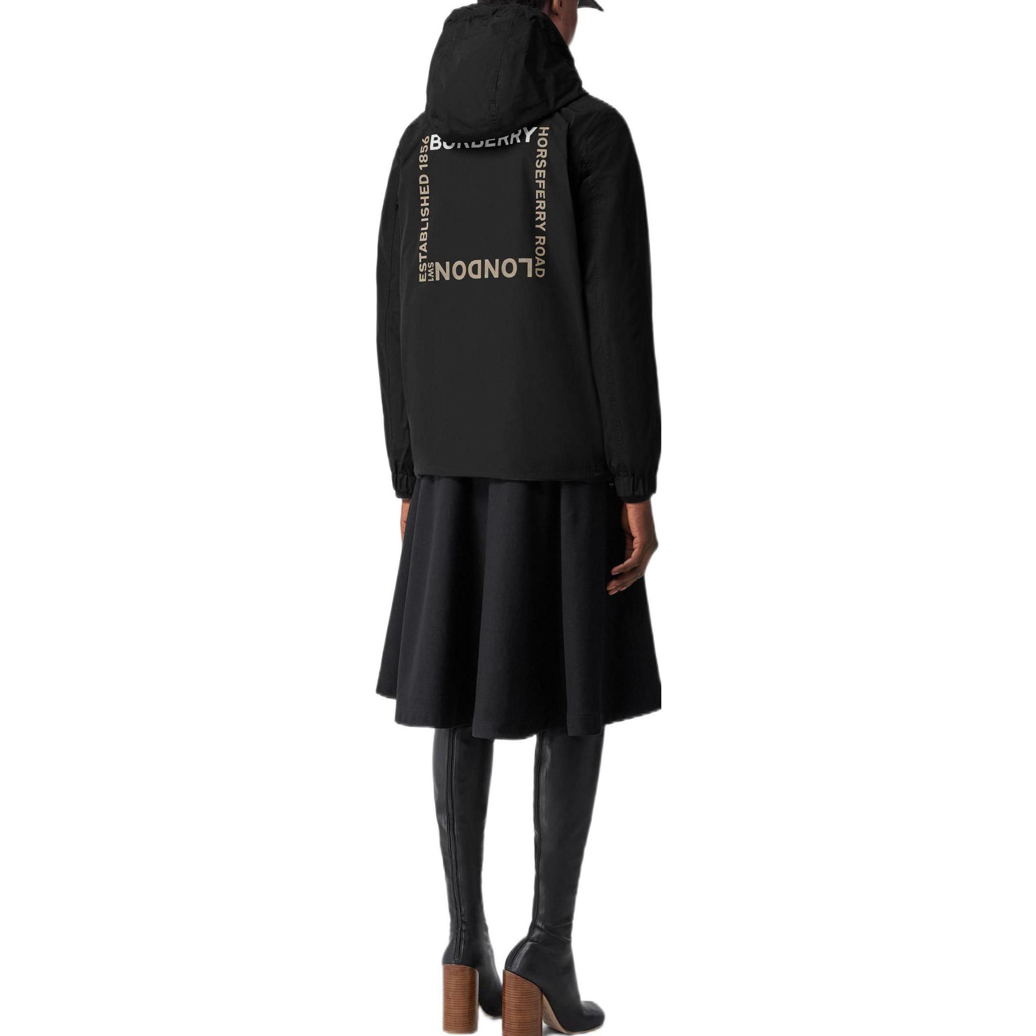 Purchase (W) バーバリー FW22 ブラック モノグラム プリント フーディ ジャケット 80565771