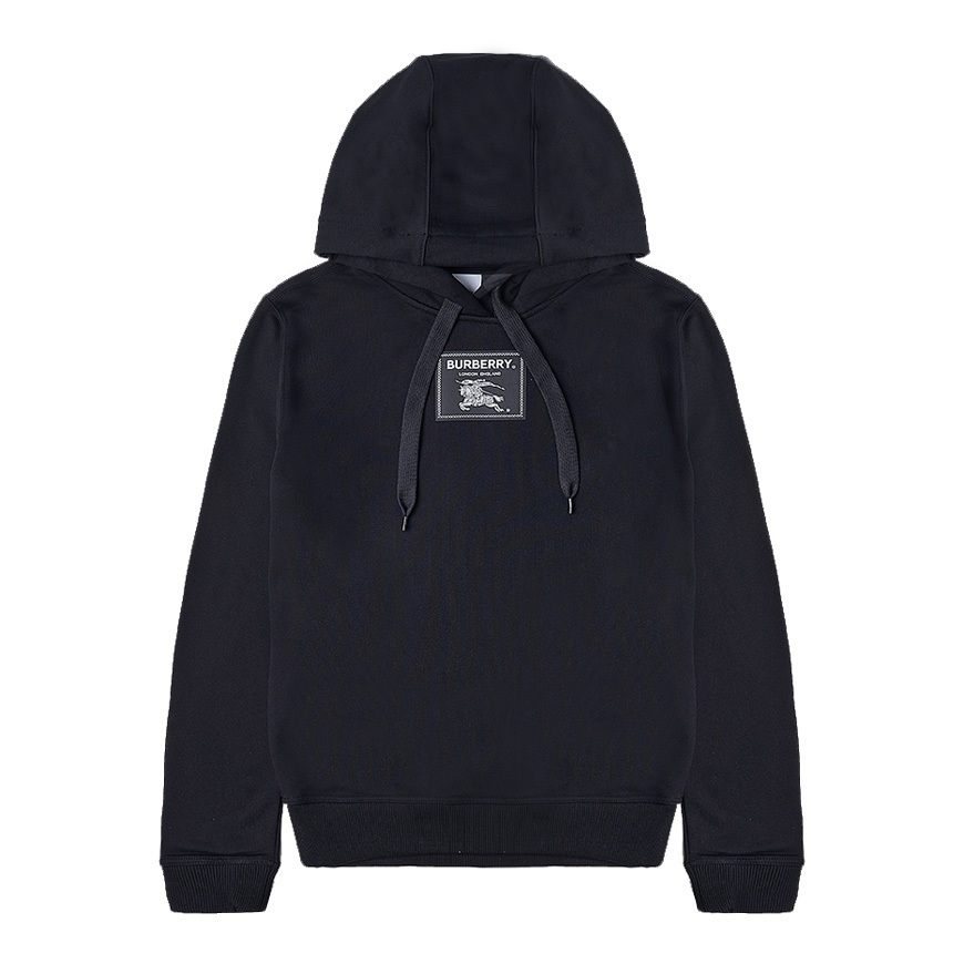 Buy (Women) Burberry FW22  Black Oversized Hoodie with Solid Logo Patch. 80634751