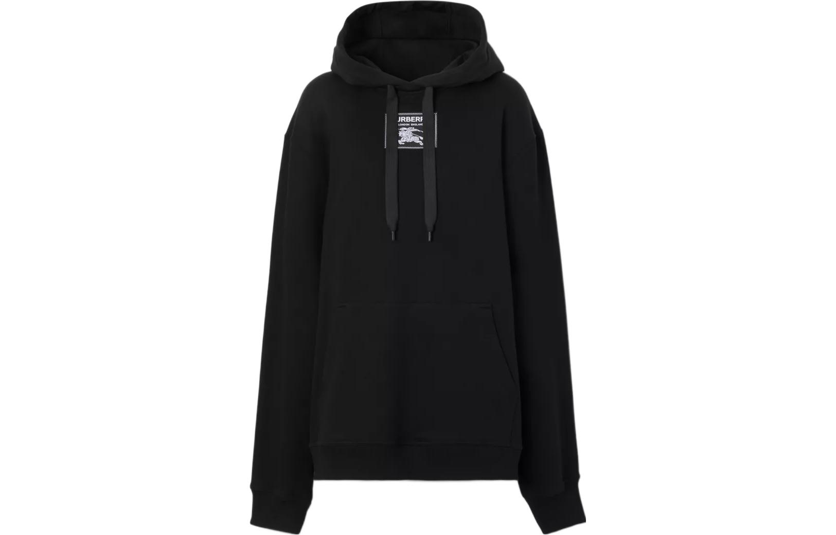 Order (Women) Burberry FW22  Black Oversized Hoodie with Solid Logo Patch. 80634751