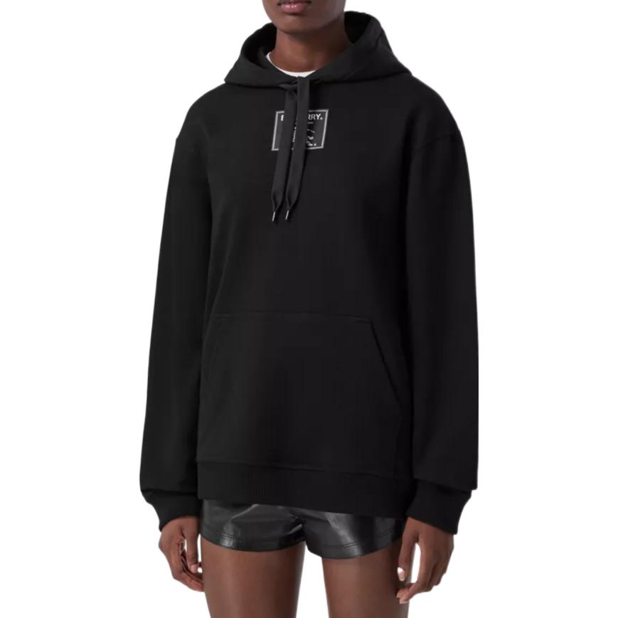 Lookbook (Women) Burberry FW22  Black Oversized Hoodie with Solid Logo Patch. 80634751