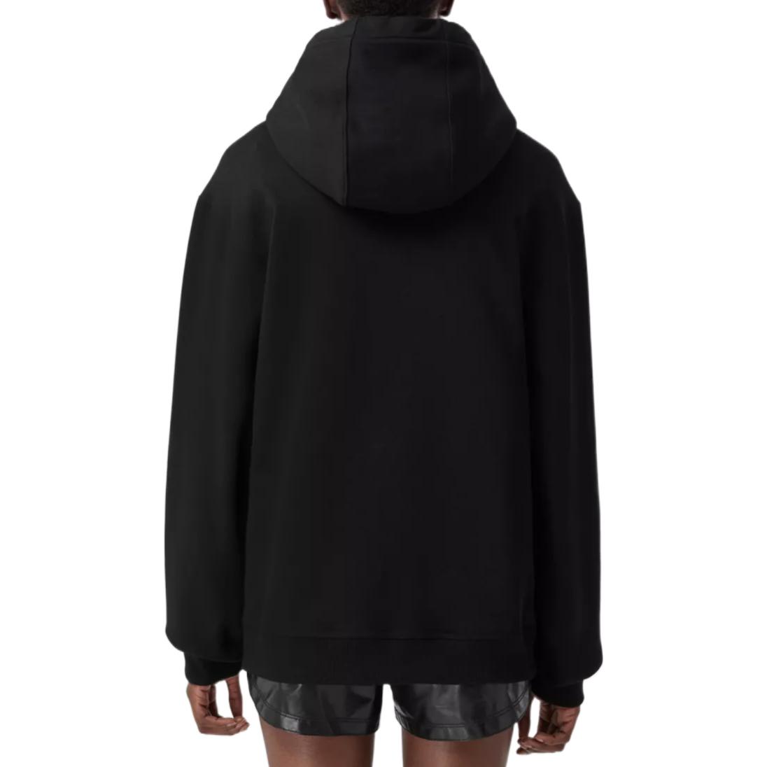 Shop (Women) Burberry FW22  Black Oversized Hoodie with Solid Logo Patch. 80634751