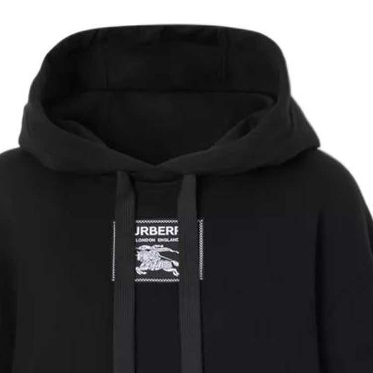 Purchase (Women) Burberry FW22  Black Oversized Hoodie with Solid Logo Patch. 80634751