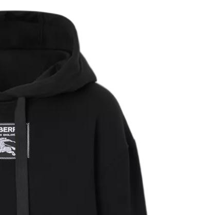 Details for (Women) Burberry FW22  Black Oversized Hoodie with Solid Logo Patch. 80634751