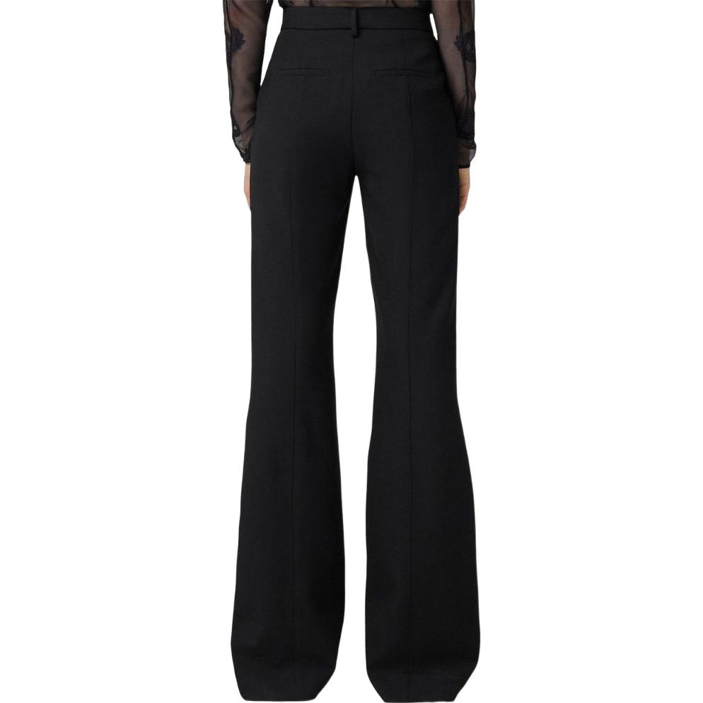 Shop (W) 버버리 FW22 블랙 플리츠 플레어 롱 캐주얼 팬츠. 80614091