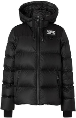 (Women) Burberry FW22 Black Puffer Jacket with Logo Letters and Hood. 8038747 Buy (Women) Burberry FW22 Black Puffer Jacket with Logo Letters and Hood. 8038747