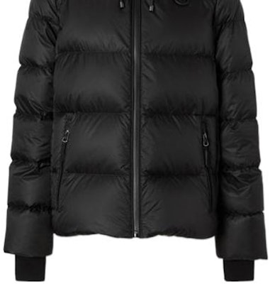 (Women) Burberry FW22 Black Puffer Jacket with Logo Letters and Hood. 8038747 Details for (Women) Burberry FW22 Black Puffer Jacket with Logo Letters and Hood. 8038747