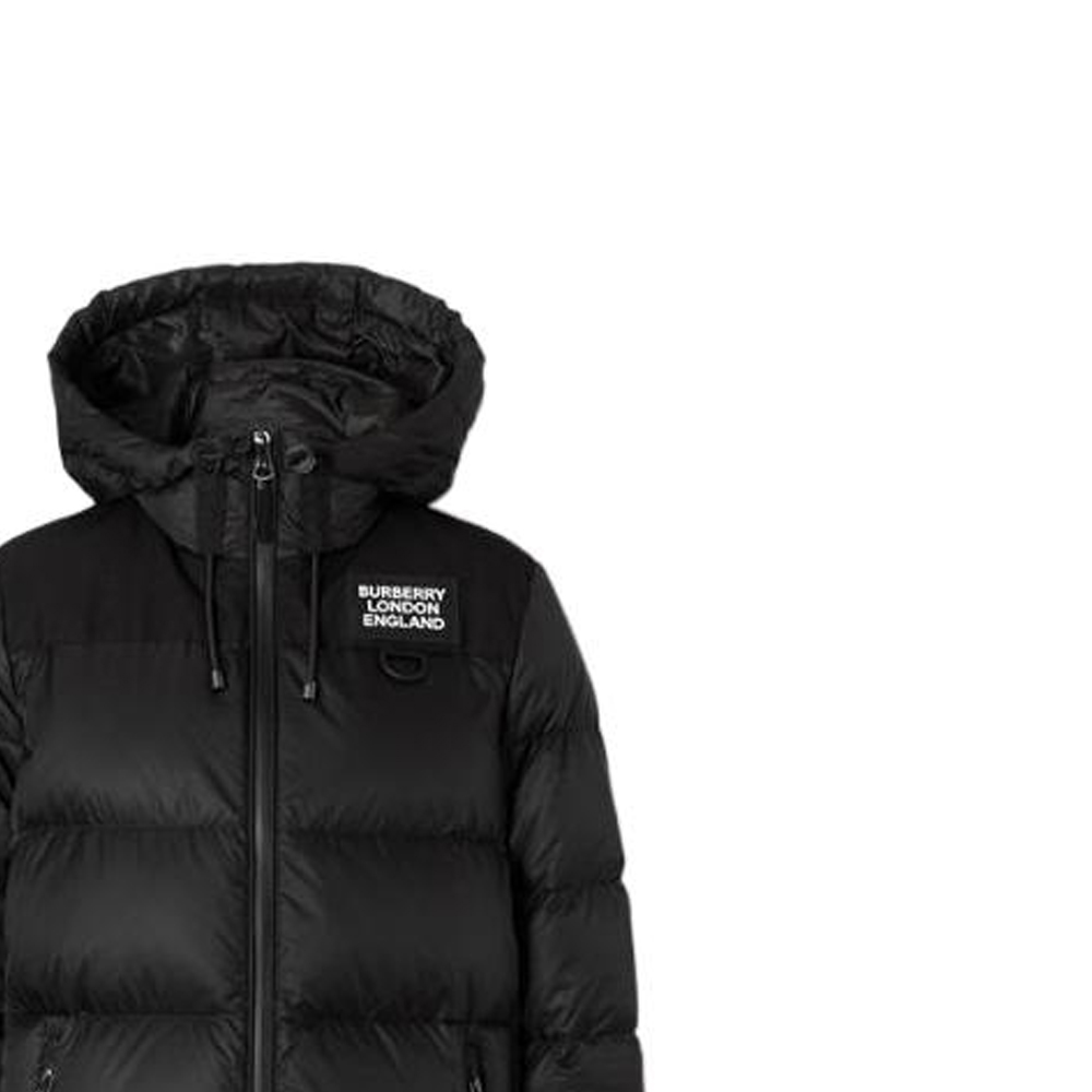 Cheap (W) Burberry FW22 黑色連帽標誌字母羽絨外套 8038747