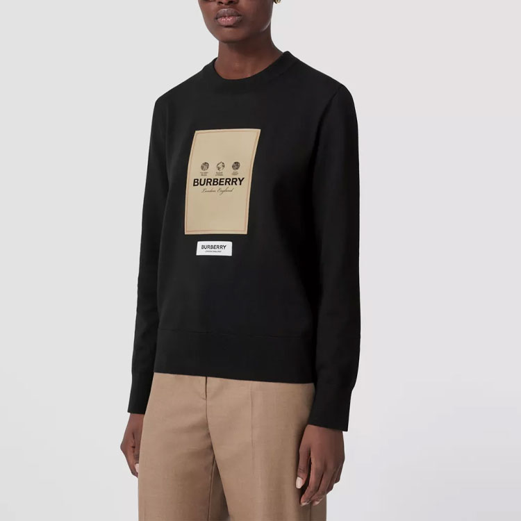 (Women) Burberry FW22  Black Pullover Sweatshirt with Letter Logo Print. 80571761 圖 4